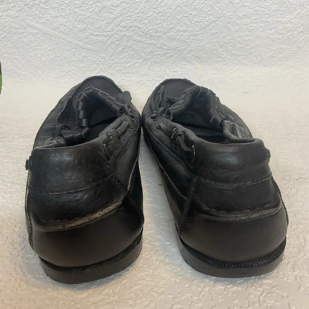 Vintage LEVI'S Men's Black Leather Tassel Loafers Slip On Driving Mocc 10.5 M‎